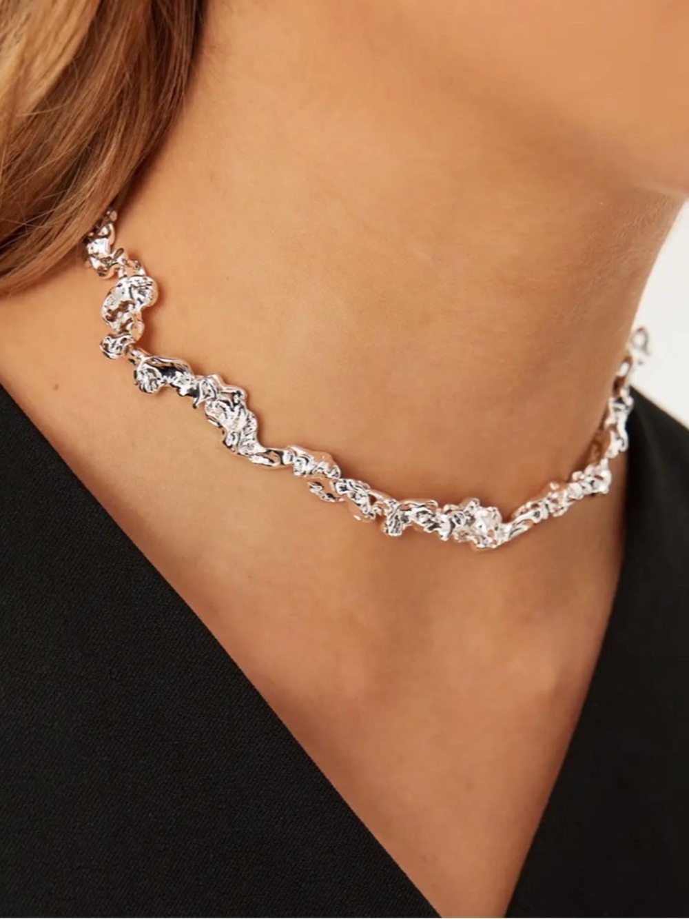 Pilgrim Denmark Silver Organic Textured Necklace
